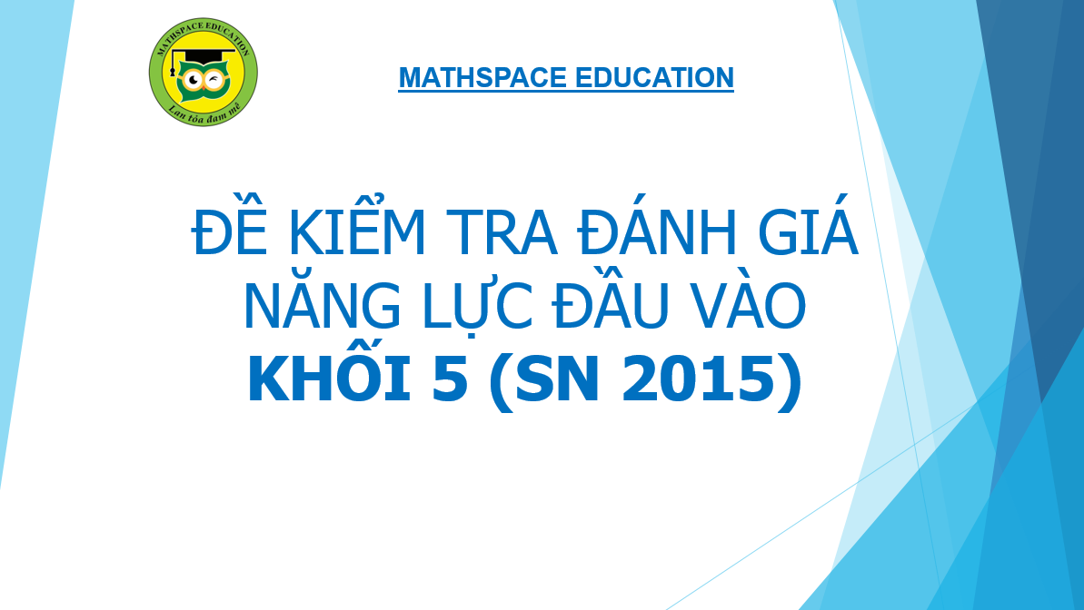 ĐỀ KIỂM TRA ĐÁNH GIÁ NĂNG LỰC ĐẦU VÀO LỚP 5 (SN 2015)